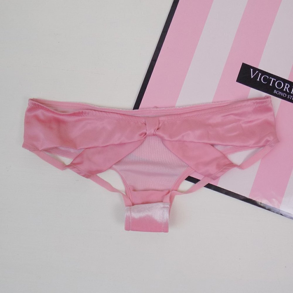 nwt Victoria's Secret VS satin bow back peekaboo cutout bikini peekaboo